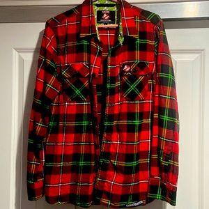 Middle of beyond Ghostbusters logo flannel shirt size M